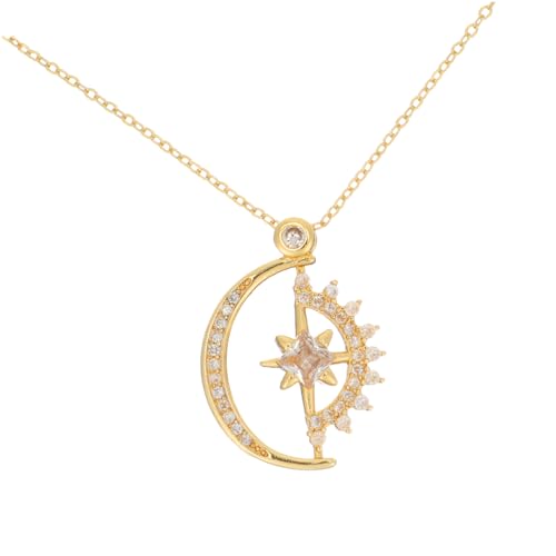 Collier Coeur Soleil Lune CFWSHJ Argent - Anti-Ternissement Hypoallergénique