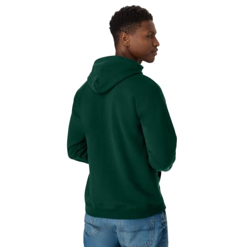 Hanes Men's Pullover EcoSmart Hooded Sweatshirt, Deep Forest, Large - image 5