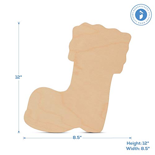 Christmas Stocking Boot Cutouts 12 Inch, Pack Of 2 Unfinished Wood Cutouts For Christmas Crafts And Ornaments, By Woodpeckers #TOP1