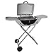 DRULINE 2 w 1 50 mbar – grill gazowy – grill stojący z pokrywą i nóżką, składany, 2 koła, grill BBQ – grill gazowy – składany grill na kemping – grill na balkon – grill imprezowy – grill srebrny/czarny