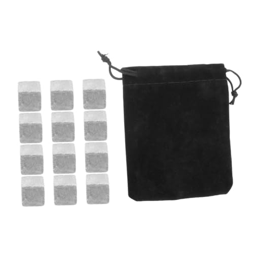 WRITWAA Set da 12 Rocce di Marmo per Whisky e Vino, Cubetti di Ghiaccio in Pietra Riutilizzabili, Accessori Bar per Raffreddamento Rapido e Gusto Autentico, per Feste e Riunioni