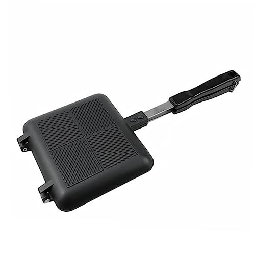 BRIGHTFUFU Non Stick Sandwich Bread Frying Pan Double Sided Griddle Pan for Home Cooking for Induction Cookers and Natural Gas Use Easy to Clean Black