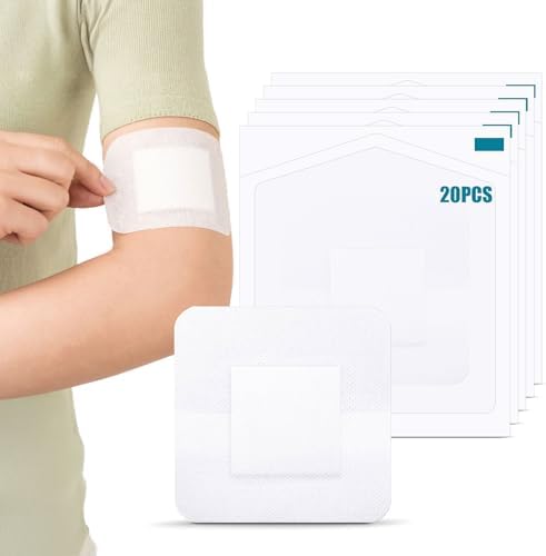 Bordered Gauze Island Dressing (10×10����) - 20 Pieces Safe Adhesive gauze pads, Breathable, Breathable, Fast Healing, Multi-Purpose Care