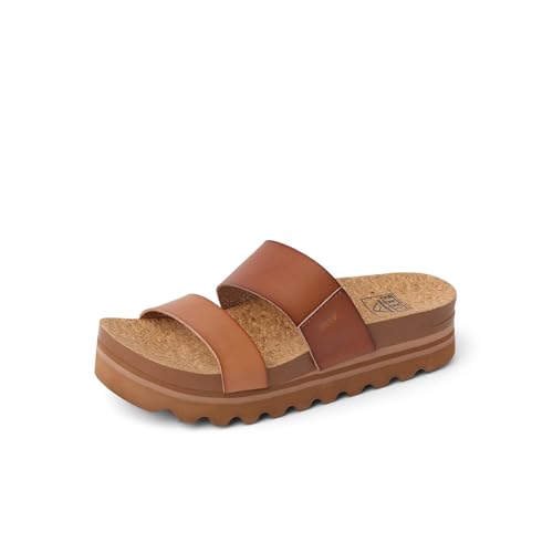 REEF Cushion Vista Hi Womens Platform Fashion Sandal, Arch Support, Ultra Soft Cushion Footbed, Espresso Duo, 8.5