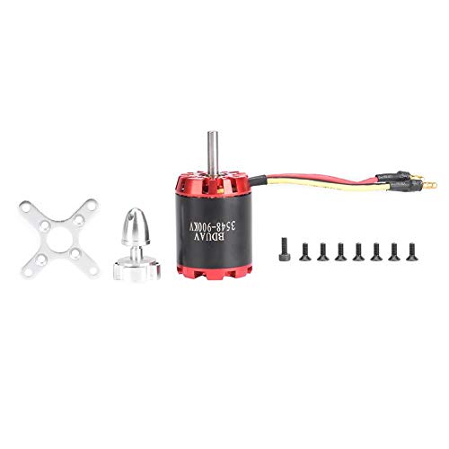 Caredy 900KV Brushless Motor, Red Black Stainless Steel External Rotor Brushless Motor Airplane Motor RC Airplane Motor Small Brushless Motor for Aircraft Power