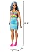 Barbie Fashionistas Doll #218 with Long Blue Hair Wearing Removable Rainbow Top & Teal Skirt, 65th Anniversary Collectible Toy