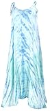 GURU SHOP Boho Batikkleid, Strandkleid, Sommerkleid in Übergröße - Aqua, Damen