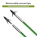 oubert 6/12 pcs 34 inch Green Bowfishing Arrows 8mm Solid Solid Fiberglass Shaft Bow Fishing Arrows with Replaceable Tips Archery Arrows for Compound Bow Recurve Bow Fishing and Hunting (6PCS)