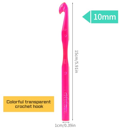 Image of QMNNMA 10 mm Crochet Hook, Large Crochet Hooks for Chunky Yarn | Ergonomic Crochet Hooks for Arthritic Hands, Ergonomic Knitting Needles Crochet Needle for Beginners and Crocheting Yarn