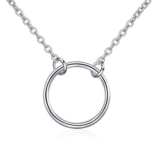 YFN 925 Sterling Silver Karma Choker Necklace Open Circle Choker Necklace for Women Jewelry Gifts