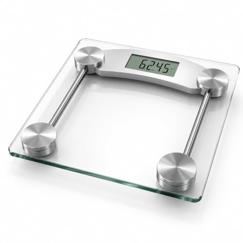 Balança Corporal Digital até 180kg Vidro Temperado Display LCD Alta Precisão 0,1kg Desligamento Automático Slim 28x28cm para Banheiro Premium