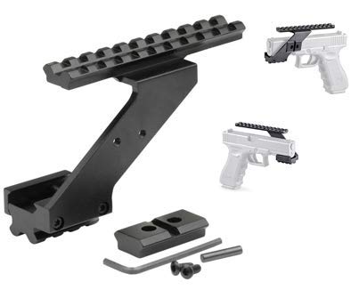 Gotical Universal Pistol Hand Guns Picatinny Rail Mount Accessories for Mounting Flashlight Laser Sight, Scope w/ 7/8" Picatinny Rail