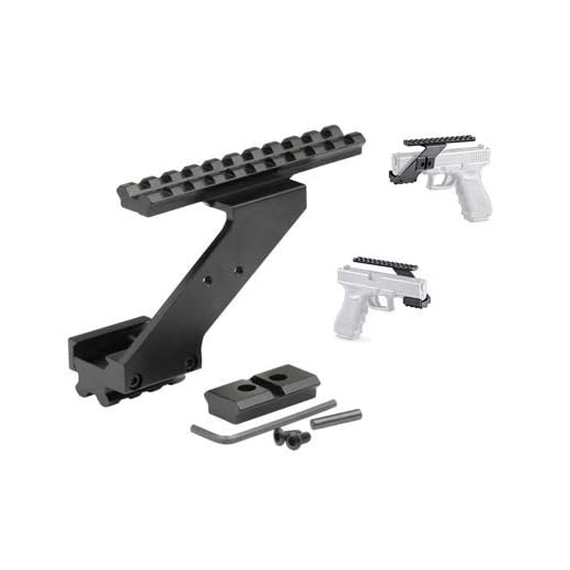 Gotical Universal Pistol Hand Guns Picatinny Rail Mount Accessories for Mounting Flashlight Laser Sight, Scope w/ 7/8" Picatinny Rail (Pack of 1)