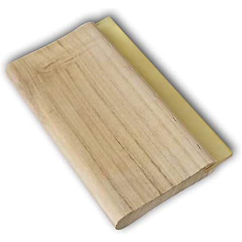 INTBUYING Screen Printing Squeegee Ink Squeegee Wooden Water Scraper 65 Durometer 9.4nches Long 4 inches Wide with Rubber Blade and Wooden Handle Cover