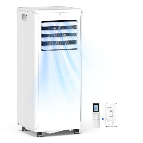 Image of Smart Portable Air Conditioner with WiFi, 12,000 BTU AC Unit Cools 550 sq.ft, 3-in-1: Dehumidifier, Fan & Quiet Cooling for Bedroom, 24H Timer, Remote, Window Kit Included