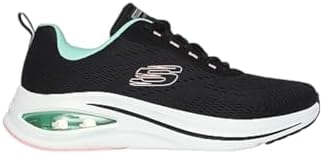 Skechers Damen ausgestrahlt Skech-AIR META AUSGELUFT, Schwarzer Netzstoff, Aquamarin mit Lavendel, 35 EU