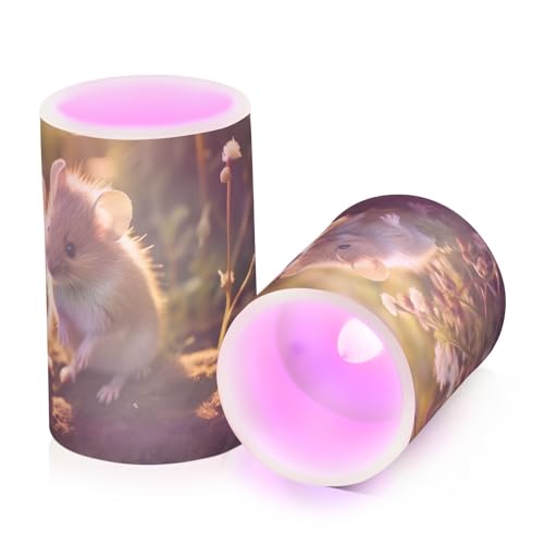 ALAZA Squirrel (1) Flickering Flameless Candles Battery Operated with Remote Timer,Tea Light Candles LED Pillar Votive Candles Set of 2 for Outdoor Indoor Decorations