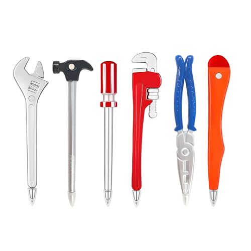 Verazquy Set di 6 penne a sfera con inchiostro nero, diverse forme, divertenti e carine, stile misto, penne a sfera per scrittura scuola, studenti, ufficio, regalo, articoli di cancelleria, penne da