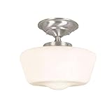 World Imports Lighting 9007-08 Schoolhouse 1-Light Semi Flush Mount Fixture, Chrome