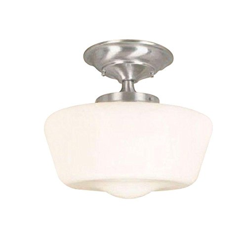 World Imports Lighting 9007-08 Schoolhouse 1-Light Semi Flush Mount Fixture, Chrome