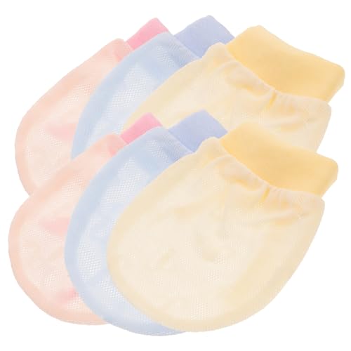 Healvian Newborn Baby Mittens 3 Pairs Soft Mittens for Gloves Thumb Sucking Prevention