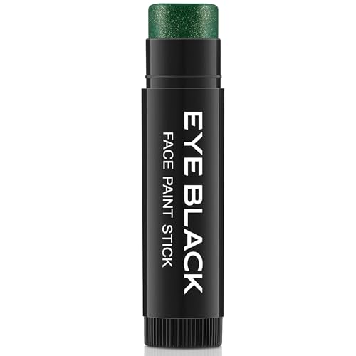 Green Eye Black Stick Sports Glitter Eye Black for Baseball Football Softball St. Patricks Day Face Paint Makeup Accessories Anti-Glare Under Eye Grease Stick Sports Favor Spirit Day Accessories