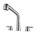 RULIA Kitchen Faucet, 2 Handles Kitchen Sink Faucet, 3 Holes Sink Faucet, Pull Out Kitchen Faucets, Bar Kitchen Faucet, Brushed Nickel, Stainless Steel, RB1060
