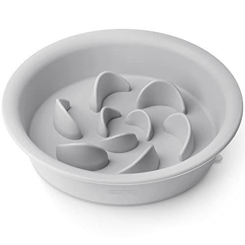 Coomazy Silicone Slow Feeder Dog Cat Bowls, Interactive Puzzle Toy