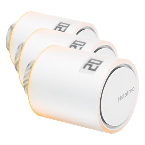 Netatmo Valvulas Termostaticas WiFi Inteligente, Control Remoto, Ahorro de Energía, Módulo Adicional para el Termostato Intelligente y para el Paquete para Calefacción Colectiva, Nav -AMZ