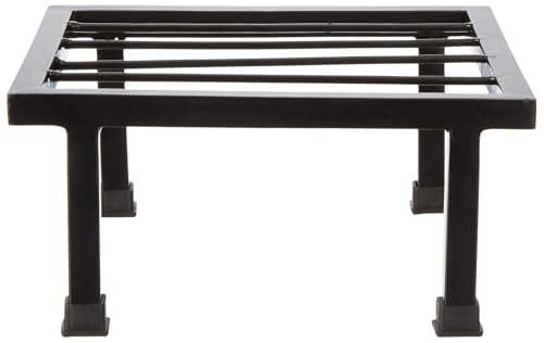 Image of Amazon Brand - Solimo Premium Metal Flower Pot Plant Stand (Black, Set of 2) |Heavy Gauge Iron Pot Stand | Gamla Stand for Home | Plant Stand for Balcony /Living Room