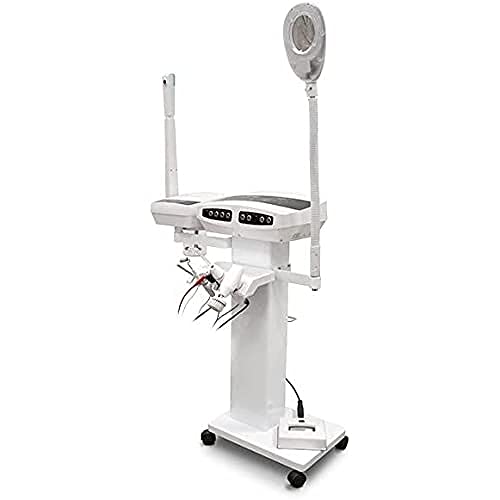 QUIRUMED - Equipo Multifunción 11 en 1 Estética y Belleza | 9 Accesorios | Ultrasonidos, Alta Frecuencia, Vacumterapia, Vaporizador Facial | Blanco