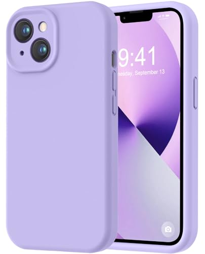 Image of LOVE 3000 Designed for iPhone 13 Case, Premium Silicone with [Camera Protection] [Soft Anti-Scratch Microfiber Lining] Shockproof Protective Phone Case for iPhone 13 Women Men Girls 6.1 inch, Light Purple