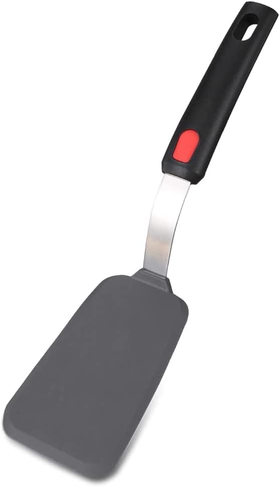 Image of Silicone Spatula Heat Resistant Flexible Rubber for Nonstick Cookware, Burger Pancake Spatula Turner Large Silicone Spatula for Cooking Kitchen Utensil (Black) (Pack of 1)