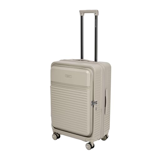 Image of VIP FLEX9010 Expandable Check-in Trolley Bag 67cm | Medium | Hard Luggage | 8-Wheel Business Travel Suitcase with 15.6 inch Laptop Compatible | Flushed TSA Lock | 3 Years International Warranty (Beige)