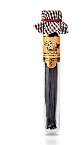 Villa Vainilla Mexican Vanilla Beans - All Natural, Whole Grade AA Vanilla Pods, for Vanilla Extract and Baking, Gift Set, Pack of 5 whole Vanilla Beans