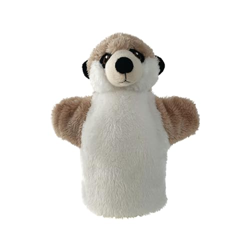 EcoBuddiez Hand Puppet - Meerkat from Deluxebase. Plush Puppets made from Recycled Plastic Bottles. Eco-Friendly Animal Toy for Pretend Play, Kids Gifts and Party Favours.