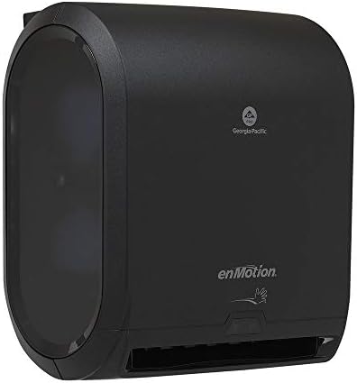 Georgia-Pacific enMotion 10 Inch Automated Touchless Roll Paper Towel Dispenser - Black - Jam Free - Whisper Quiet