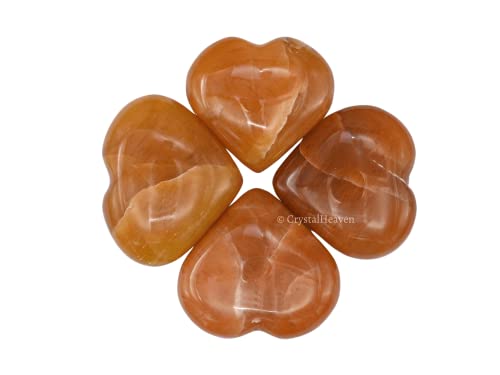 Image of Crystal Heaven Red Aventurine Heart Palm Pebbles Stones For Anxiety Stress Relief Massage-Aaa Grade Original Healing Gemstone Agate Heart Palm Stone For Yoga Meditation Spiritual