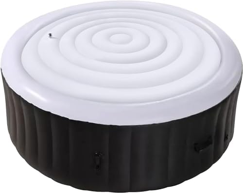 165cm Aufblasbare Abdeckung Whirlpool-Mspa Whirlpool Thermoabdeckung Rund | Thermoabdeckung für Whirlpools Outdoor Winterfest 6 Personen