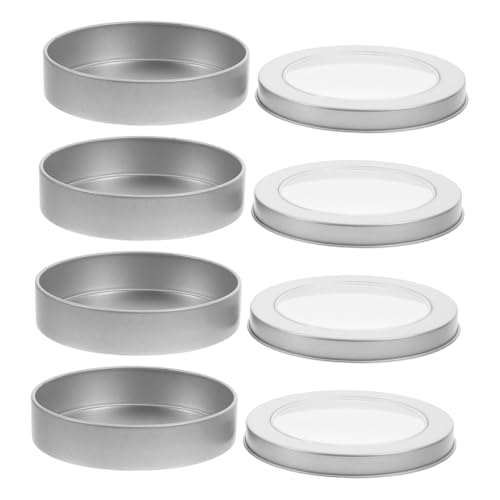 FELTECHELECTR 4pcs Multi-use Biscuit Case Tinplate Biscuit Box Small Treat Boxes for Cookies Chocolates Candies Storage