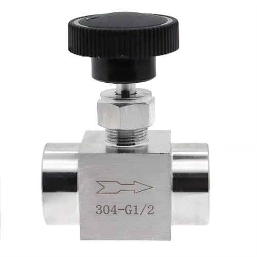 Válvula de aguja para control de flujo SS304 con rosca de 3/8 de pulgada NPT 6