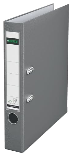 Leitz 2-Ring 2-Inch Premium Linen Textured A4 Sized European Binder, Light Gray (1015-LG)