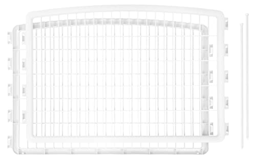 IRIS USA 24' 2-Panel Add-On Panels Pet Dog Puppy Playpen, Foldable, Customizable, White