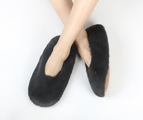 Image of Keyela Women's Ballerina Slippers,Non-Slip Bedroom Slippers Socks | Soft fuzzy slipper socks for ladies Indoor home slippers Cozy sock slippers Ballet Slippers