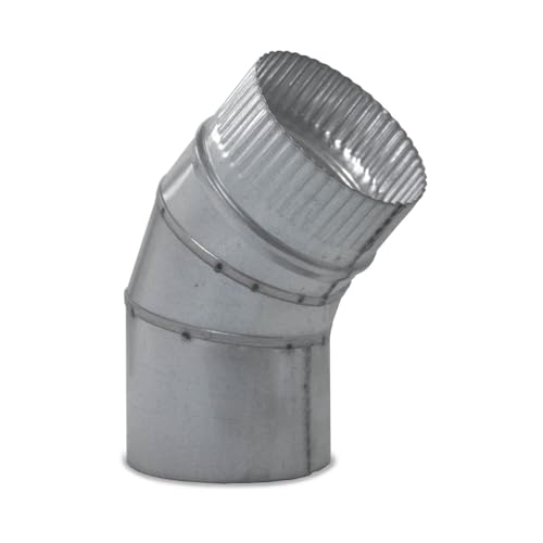 CAEXVEN Codo de Sectores para chimeneas en Acero Galvanizado - Ángulo 45º - Serie lisa - 175 mm