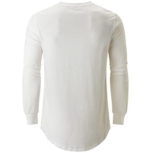 Image of KLIEGOU Men's 100% Cotton Longline T-Shirt, Pre-Shrunk Soft