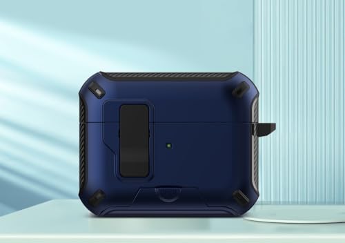 Étui AirPods 3e génération bleu rigide antichoc porte-clés silicone