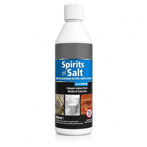 500ml Traditional Spirit of Salt Multi-Purpose & Drain Cleaner Dissolves Effectively Unblock Toilets & Drains Unblocker Remove Stubborn Limescale Buildup In Toilets (Pack of 1)