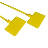 Puedes utilizar un bolígrafo permanente para escribir en la etiqueta directamente o utilizar una pequeña etiqueta para fijarla. Se utiliza para identificación de cables, asegurar artículos, atar artículos juntos y muchos más.
