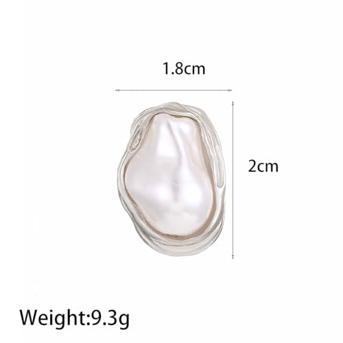 Vintage Chunky Baroque Pearl Ring for Women Trendy Stacking Promise Pearls Rings Gold Statement Pearl Finger Ring Anniversary Jewelry Accessories3